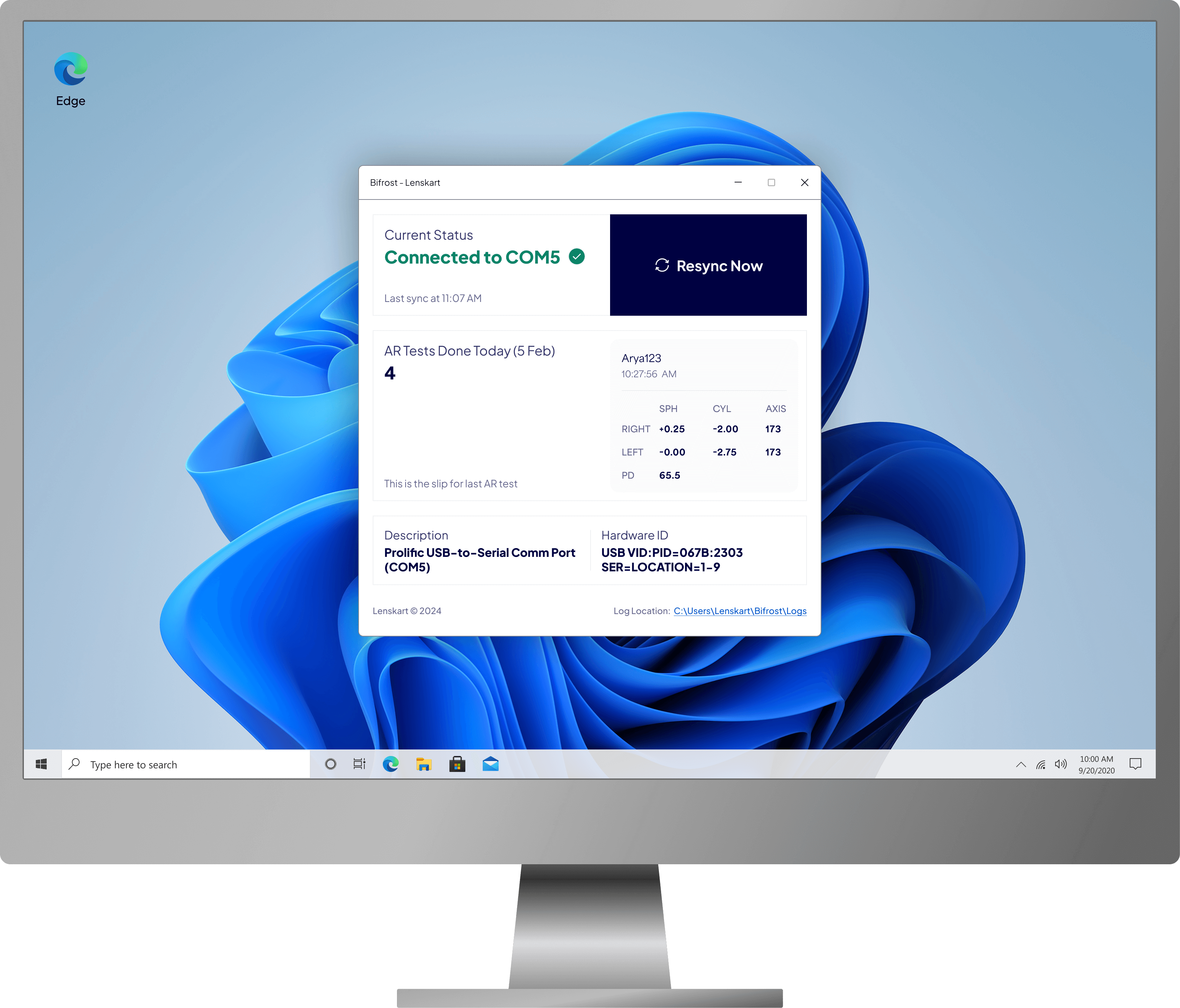 Prescription syncing Windows desktop app