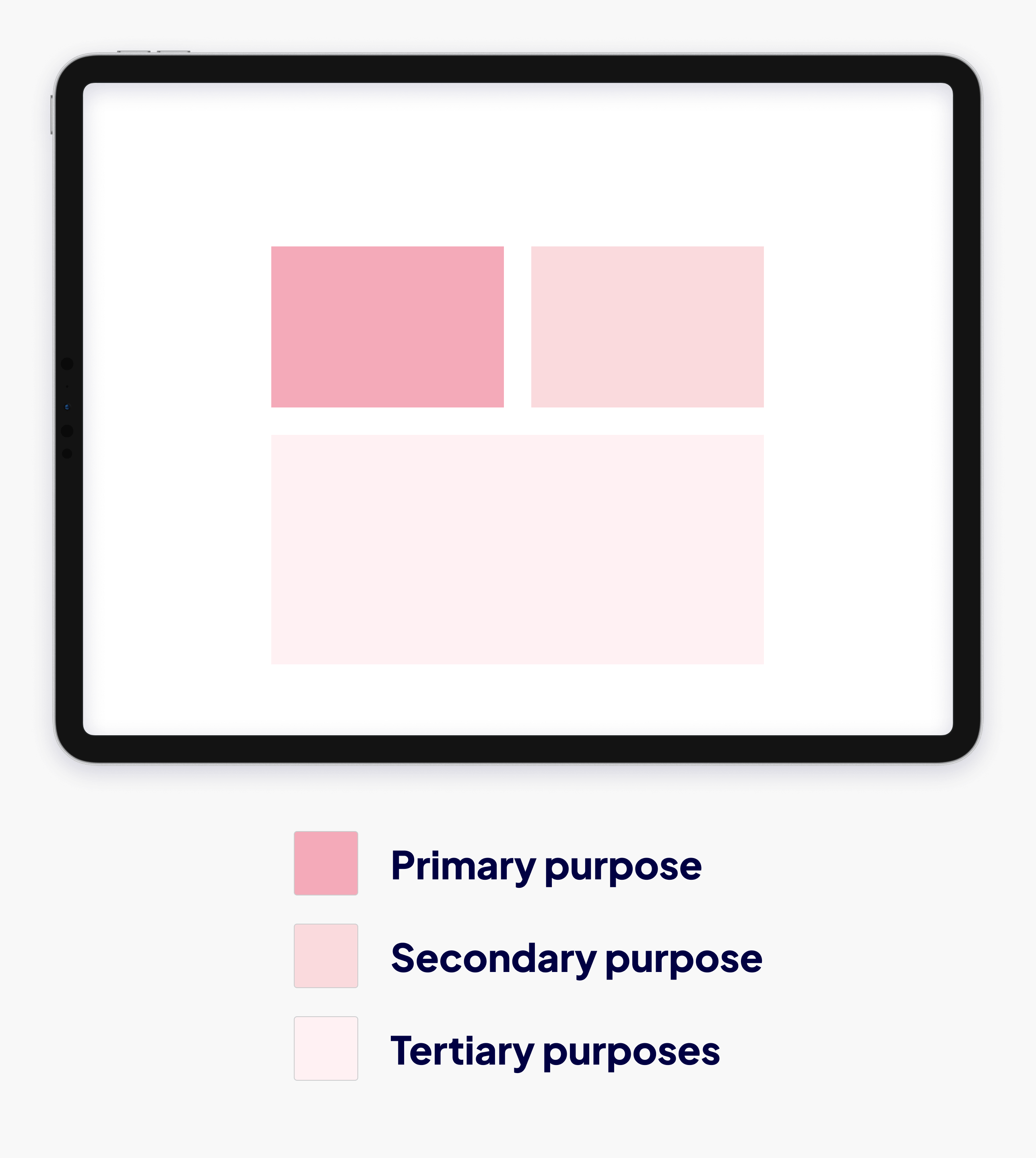 Screen division diagram showing interactive elements